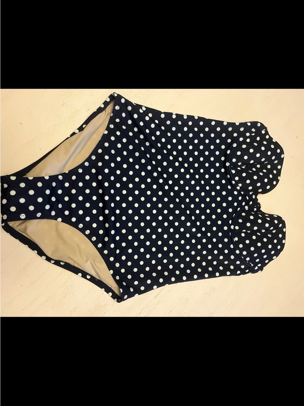 J. Crew Navy Blue Polka Dot One-Piece Swimsuit